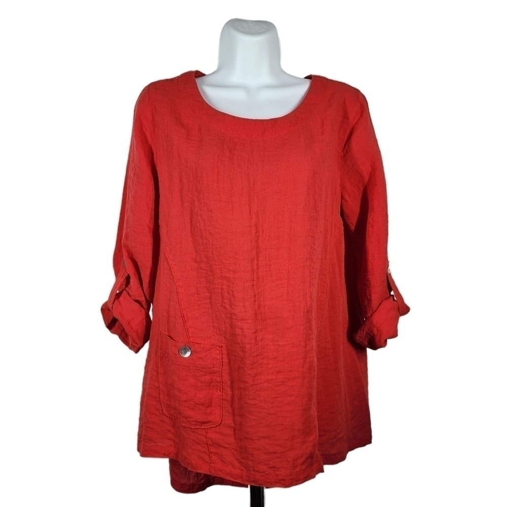 JOHN MARK LINEN BLEND TOP